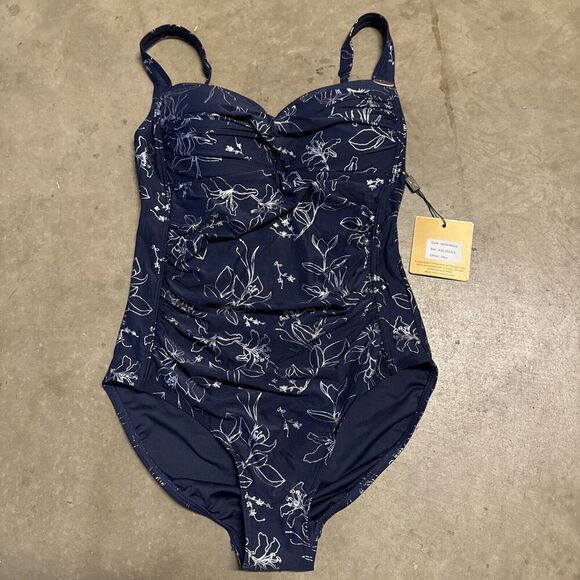 NWT NIPTUCK One-Piece Swimsuit Womens 6 Tummy Control Garden Line Floral Print - Picture 1 of 13